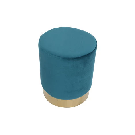 MILIBOO Pouf Rond En Velours Métal AMAYA - Bleu Canard Velours - Bleu Canard Velours 5 MILIBOO Pouf Rond En Velours Métal AMAYA - Bleu Canard Velours - Bleu Canard Velours – Image 3