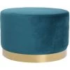 MILIBOO Pouf Rond En Velours Métal 54 Cm AMAYA - Bleu Canard Velours - Bleu Canard Velours -France MILIBOO Soldes 2022 13151936 1