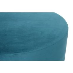 MILIBOO Pouf Rond En Velours Métal 54 Cm AMAYA - Bleu Canard Velours - Bleu Canard Velours -France MILIBOO Soldes 2022 13151936 2