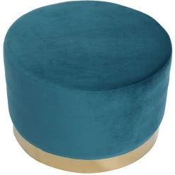 MILIBOO Pouf Rond En Velours Métal 54 Cm AMAYA - Bleu Canard Velours - Bleu Canard Velours -France MILIBOO Soldes 2022 13151936 3