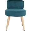 MILIBOO Fauteuil Design En Velours Bleu Canard Et Pieds Bois TANAKA - Bleu Canard Velours -France MILIBOO Soldes 2022 13151947 1