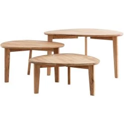 MILIBOO Tables Basses Gigognes En Chêne Massif TRIPLE - Bois Brut