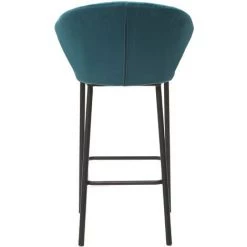 MILIBOO Tabouret De Bar Design Velours 65 Cm DALLY - Bleu Pétrole Velours - Bleu Pétrole Velours -France MILIBOO Soldes 2022 13160092 4