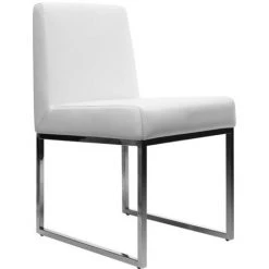 MILIBOO Lot De 2 Chaises Design Polyuréthane Blanc Et Acier Chromé JUNIA - Blanc -France MILIBOO Soldes 2022 13179249 3