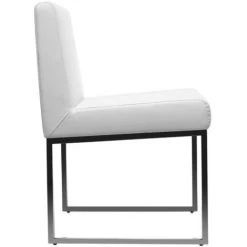 MILIBOO Lot De 2 Chaises Design Polyuréthane Blanc Et Acier Chromé JUNIA - Blanc -France MILIBOO Soldes 2022 13179249 4