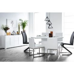 MILIBOO Lot De 2 Chaises Design Polyuréthane Blanc Et Acier Chromé JUNIA - Blanc -France MILIBOO Soldes 2022 13179249 5