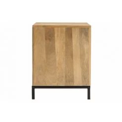 MILIBOO Table De Chevet Manguier Massif Et Métal Perforé RACK - Bois Clair / Noir -France MILIBOO Soldes 2022 13194419 4