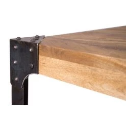 MILIBOO Table Haute Industrielle Carrée En Manguier Massif Et Métal MADISON - Bois Clair / Noir -France MILIBOO Soldes 2022 13205143 3