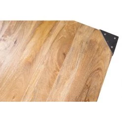 MILIBOO Table Haute Industrielle Carrée En Manguier Massif Et Métal MADISON - Bois Clair / Noir -France MILIBOO Soldes 2022 13205143 4