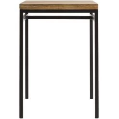 MILIBOO Table Haute Carrée En Manguier Massif Et Métal Noir YPSTER - Bois Clair / Noir