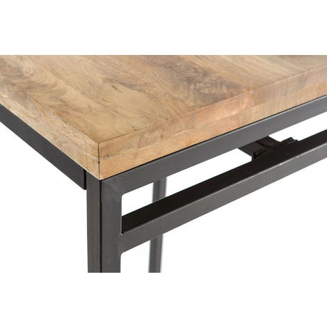 MILIBOO Table Haute Carrée En Manguier Massif Et Métal Noir YPSTER - Bois Clair / Noir 6 MILIBOO Table Haute Carrée En Manguier Massif Et Métal Noir YPSTER - Bois Clair / Noir – Image 4