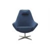 MILIBOO Fauteuil Design Pivotant En Tissu Pied Métal AMADEO - Bleu Foncé - Bleu Foncé -France MILIBOO Soldes 2022 13237279 1