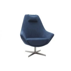 MILIBOO Fauteuil Design Pivotant En Tissu Pied Métal AMADEO - Bleu Foncé - Bleu Foncé -France MILIBOO Soldes 2022 13237279 2