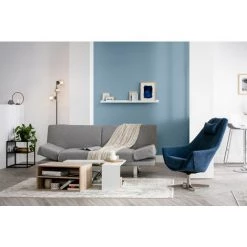 MILIBOO Fauteuil Design Pivotant En Tissu Pied Métal AMADEO - Bleu Foncé - Bleu Foncé -France MILIBOO Soldes 2022 13237279 5