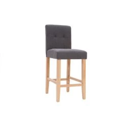 MILIBOO Tabouret De Bar Design Capitonné Bois 65 Cm (lot De 2) ESTER - Gris Foncé - Gris Foncé -France MILIBOO Soldes 2022 13257175 3
