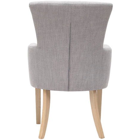 MILIBOO Fauteuil Classique Tissu Gris Clair Pieds Bois Clair LAZARRE - Gris Clair 6 MILIBOO Fauteuil Classique Tissu Gris Clair Pieds Bois Clair LAZARRE - Gris Clair – Image 4