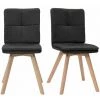 MILIBOO Chaises Scandinaves En Tissu Bois (lot De 2) THEA - Gris Foncé - Gris Foncé -France MILIBOO Soldes 2022 13281764 1