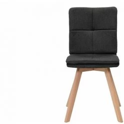 MILIBOO Chaises Scandinaves En Tissu Bois (lot De 2) THEA - Gris Foncé - Gris Foncé -France MILIBOO Soldes 2022 13281764 2