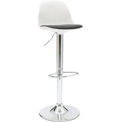 MILIBOO Lot De 2 Tabourets De Bar Design STEEVY - Blanc Et Noir - Blanc Et Noir -France MILIBOO Soldes 2022 13306148 3