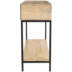 MILIBOO Console Industrielle En Manguier Massif Et Métal Noir L110 Cm RACK - Bois Clair / Noir -France MILIBOO Soldes 2022 13328192 4