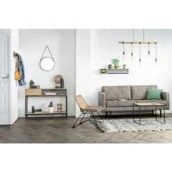 MILIBOO Console Industrielle En Manguier Massif Et Métal Noir L110 Cm RACK - Bois Clair / Noir -France MILIBOO Soldes 2022 13328192 5