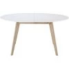 MILIBOO Table Scandinave Extensible Ovale Blanche Et Bois Clair L150-200 Cm LEENA - Blanc 2 MILIBOO Table Scandinave Extensible Ovale Blanche Et Bois Clair L150-200 Cm LEENA - Blanc -France MILIBOO Soldes 2022 13400399 1
