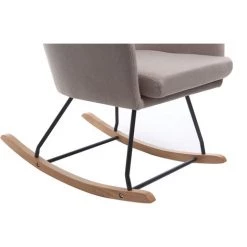 MILIBOO Fauteuil Rocking Chair Design Tissu SHANA - Naturel - Naturel -France MILIBOO Soldes 2022 13400404 4