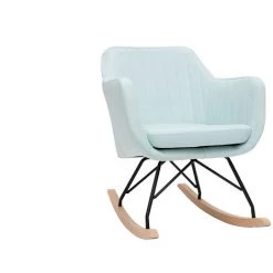 MILIBOO Rocking Chair Scandinave En Tissu ALEYNA - Vert Menthe - Vert Menthe -France MILIBOO Soldes 2022 13400409 2