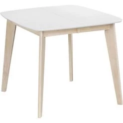 MILIBOO Table à Manger Extensible Scandinave Carrée Placage Chêne L90-130 Cm LEENA - Blanc - Blanc -France MILIBOO Soldes 2022 13400411 2
