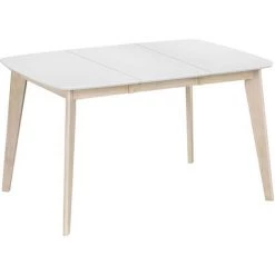 MILIBOO Table à Manger Extensible Scandinave Carrée Placage Chêne L90-130 Cm LEENA - Blanc - Blanc -France MILIBOO Soldes 2022 13400411 3