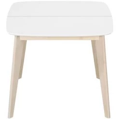 MILIBOO Table à Manger Extensible Scandinave Carrée Placage Chêne L90-130 Cm LEENA - Blanc - Blanc -France MILIBOO Soldes 2022 13400411 4