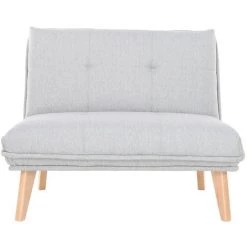 MILIBOO Fauteuil Scandinave à Combiner Tissu Gris Clair BENNIE - Gris Clair