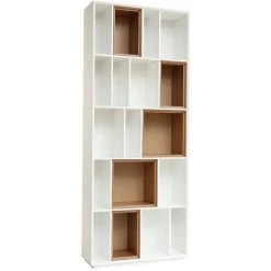 MILIBOO Bibliothèque Design Modulable Blanc Et Chêne JAZZ - Bois Clair / Blanc -France MILIBOO Soldes 2022 13526408 2