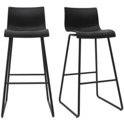 MILIBOO Tabourets De Bar Design 76 Cm (lot De 2) ONA - Noir - Noir