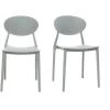 MILIBOO Chaises Design Polypropylène Empilables (lot De 2) ANNA - Gris - Gris
