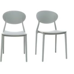 MILIBOO Chaises Design Polypropylène Empilables (lot De 2) ANNA - Gris - Gris