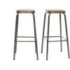 MILIBOO Tabourets De Bar Empilables Noir Et Bois Foncé H77.5 Cm (lot De 2) MEMPHIS - Noir -France MILIBOO Soldes 2022 13710718 1