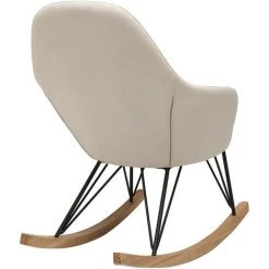 MILIBOO Rocking Chair Tissu Pieds Métal JHENE - Beige Naturel - Beige Naturel -France MILIBOO Soldes 2022 13755314 4