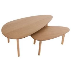 MILIBOO Tables Basses Gigognes Vintage Finition Chêne (lot De 2) ARTIK - Chêne Clair -France MILIBOO Soldes 2022 13784740 3