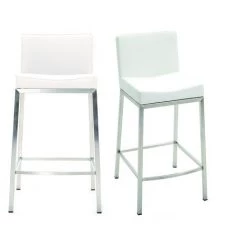 MILIBOO Tabourets De Bar Design Métal 66 Cm (lot De 2) EPSILON - Blanc - Blanc