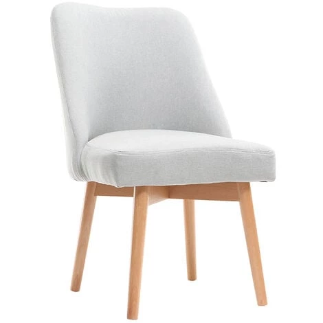 MILIBOO Chaise Scandinave Tissu Pieds Bois LIV - Gris Perle - Gris Perle 4 MILIBOO Chaise Scandinave Tissu Pieds Bois LIV - Gris Perle - Gris Perle – Image 2