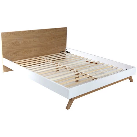 MILIBOO Lit 160x200 Design Scandinave HELIA - Blanc 4 MILIBOO Lit 160x200 Design Scandinave HELIA - Blanc – Image 2