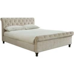 MILIBOO Lit Design Deux Places 160*200 RILEY - Naturel Velours - Naturel Velours -France MILIBOO Soldes 2022 13950131 2