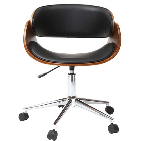 MILIBOO Chaise De Bureau à Roulettes BENT - Noyer / Noir - Noyer / Noir 3 MILIBOO Chaise De Bureau à Roulettes BENT - Noyer / Noir - Noyer / Noir
