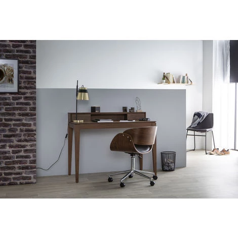 MILIBOO Chaise De Bureau à Roulettes BENT - Noyer / Noir - Noyer / Noir 7 MILIBOO Chaise De Bureau à Roulettes BENT - Noyer / Noir - Noyer / Noir – Image 5