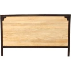 MILIBOO Tête De Lit Métal Et Manguier Massif L165 Cm INDUSTRIA - Bois Clair / Noir