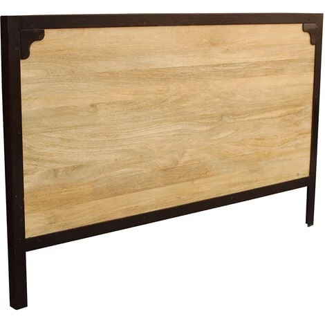 MILIBOO Tête De Lit Métal Et Manguier Massif L165 Cm INDUSTRIA - Bois Clair / Noir 4 MILIBOO Tête De Lit Métal Et Manguier Massif L165 Cm INDUSTRIA - Bois Clair / Noir – Image 2