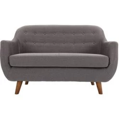 MILIBOO Canapé 2 Places Design Déhoussable YNOK - Gris Anthracite - Gris Anthracite