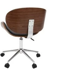 MILIBOO Chaise De Bureau Design Bois WALNUT - Noir - Noir -France MILIBOO Soldes 2022 13950182 3