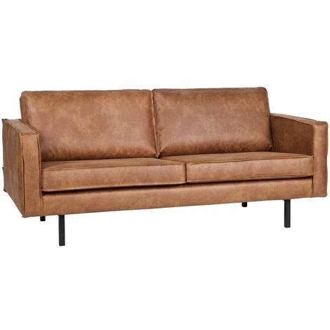 MILIBOO Canapé Cuir Vintage 3 Places ASPEN - Cuir De Vache Reconstitué - Camel - Camel 4 MILIBOO Canapé Cuir Vintage 3 Places ASPEN - Cuir De Vache Reconstitué - Camel - Camel – Image 2